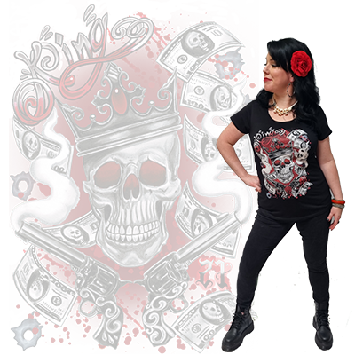 Money Skull  T-shirt - Women's